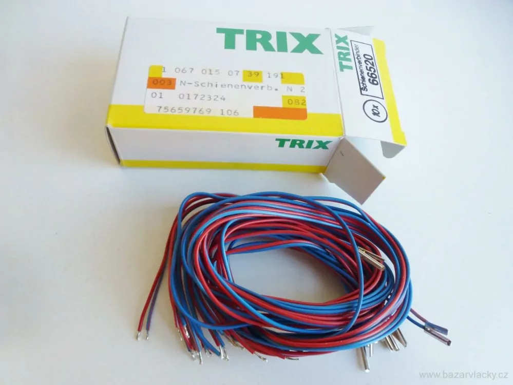 N TRIX - Napájecí kablík s kolejovými spojkami - spojení kolejí, připojovací kabel - SET 9 ks NOVÉ