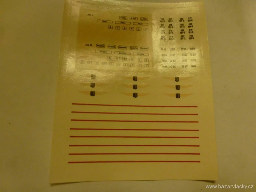 H0 Obtisky - popisy na vozy č. archu 079664 Technodruck Leipzig