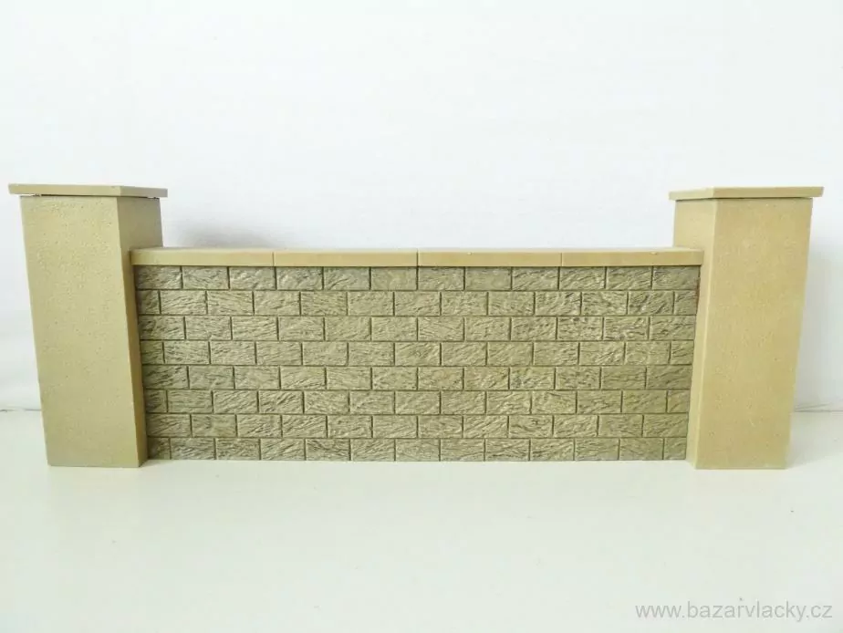 H0 Kamenná zeď se sloupy 31,5 x 4 x 11,5 cm