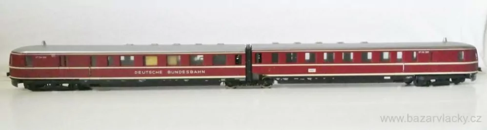 H0 GÜTZOLD Dieselová souprava VT 04 501 DB OSVĚTLENÁ PĚKNÝ STAV 