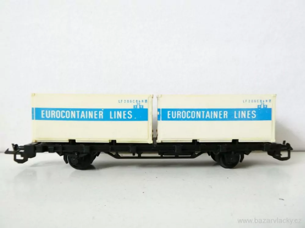 TT ZEUKE Plošinový vůz s kontejnery EUROCONTAINER LINES TOP STAV NEPOUŽITÝ V KRABIČCE