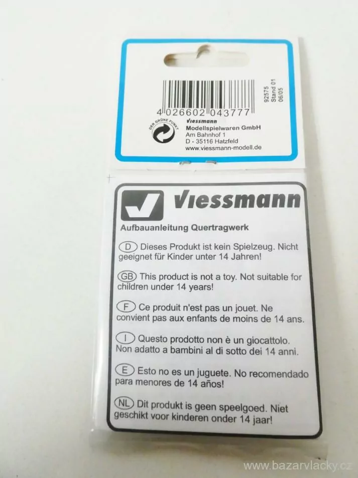 N Viessmann 4377 Držák pro příčnou nosnou konstrukci 5 ks NOVÉ originál zabalené