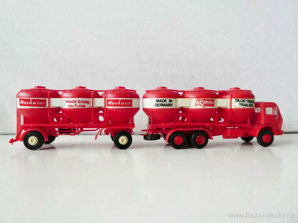 H0 Kibri Nákladní automobil Mercedes s přívěsem KOHLER MUSKATOR - sypké hmoty