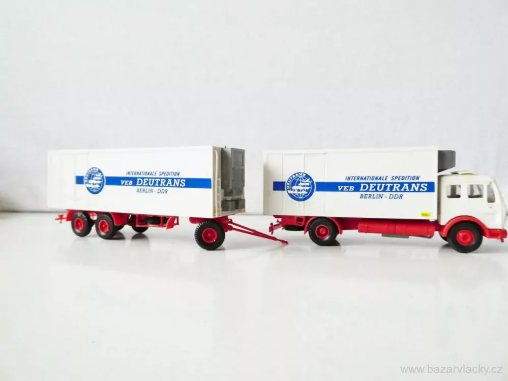 H0 Nákladní automobil MERCEDES s přívěsem chladící skříně DEUTRANS PĚKNÝ STAV