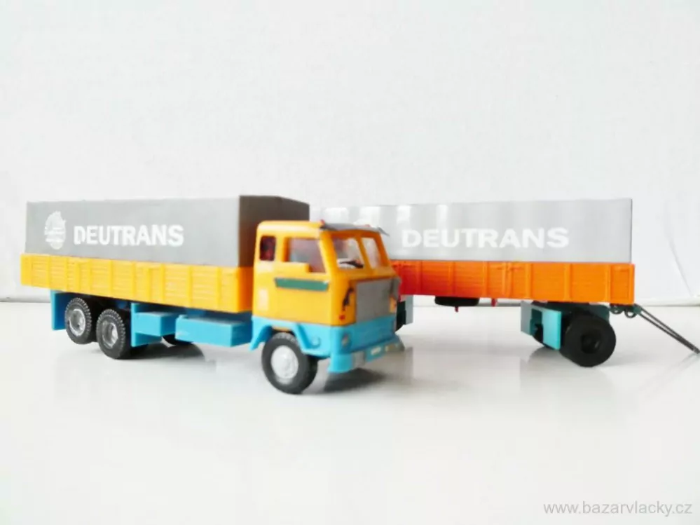 H0 Nákladní automobil s přívěsem DEUTRANS valník plachta