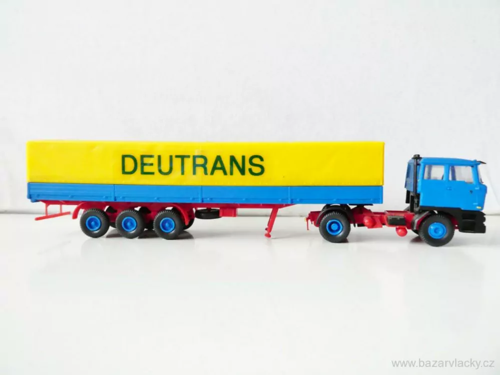 H0 Nákladní automobil s návěsem DEUTRANS valník plachta