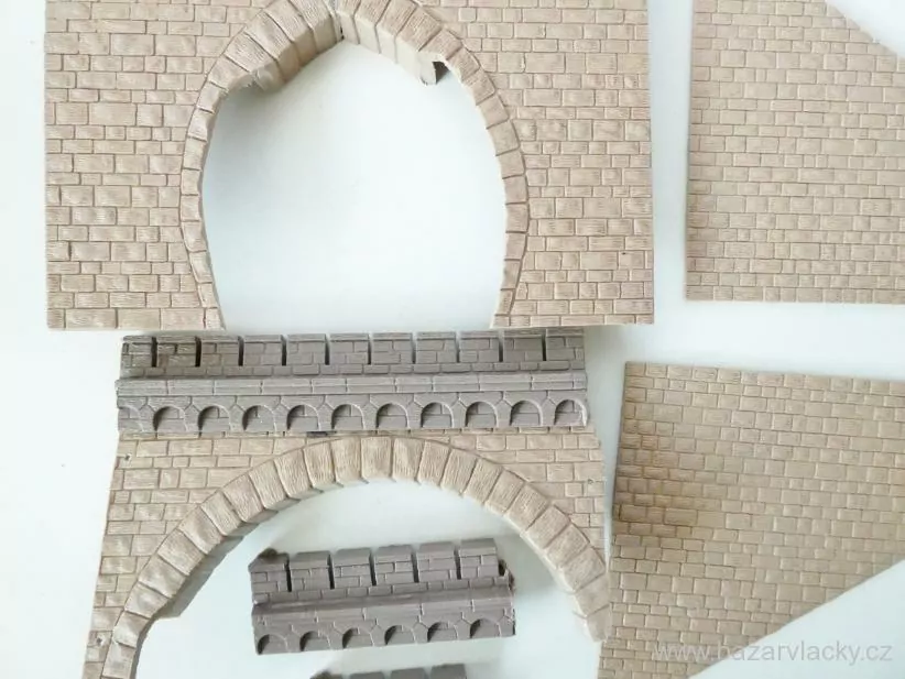 H0 Tunelový portál 1-kolejný - stavební prvky - vše, co je na foto