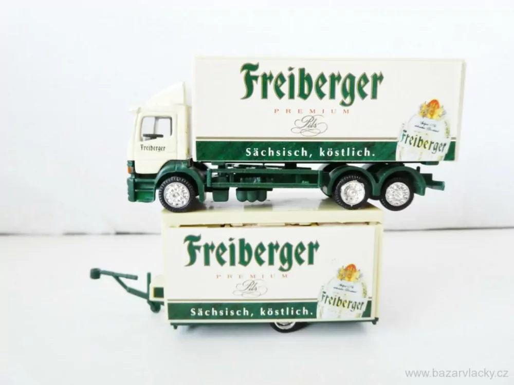 H0 Nákladní automobil Mercedes Feiberger Premium Pils s přívěsem na prodej piva s výčepním zařízením