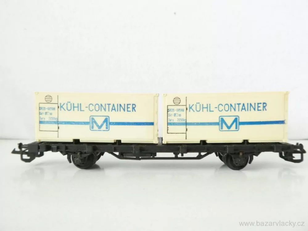 TT ZEUKE Plošinový vůz s kontejnery KÜHL-CONTAINER M s magnety PĚKNÝ STAV