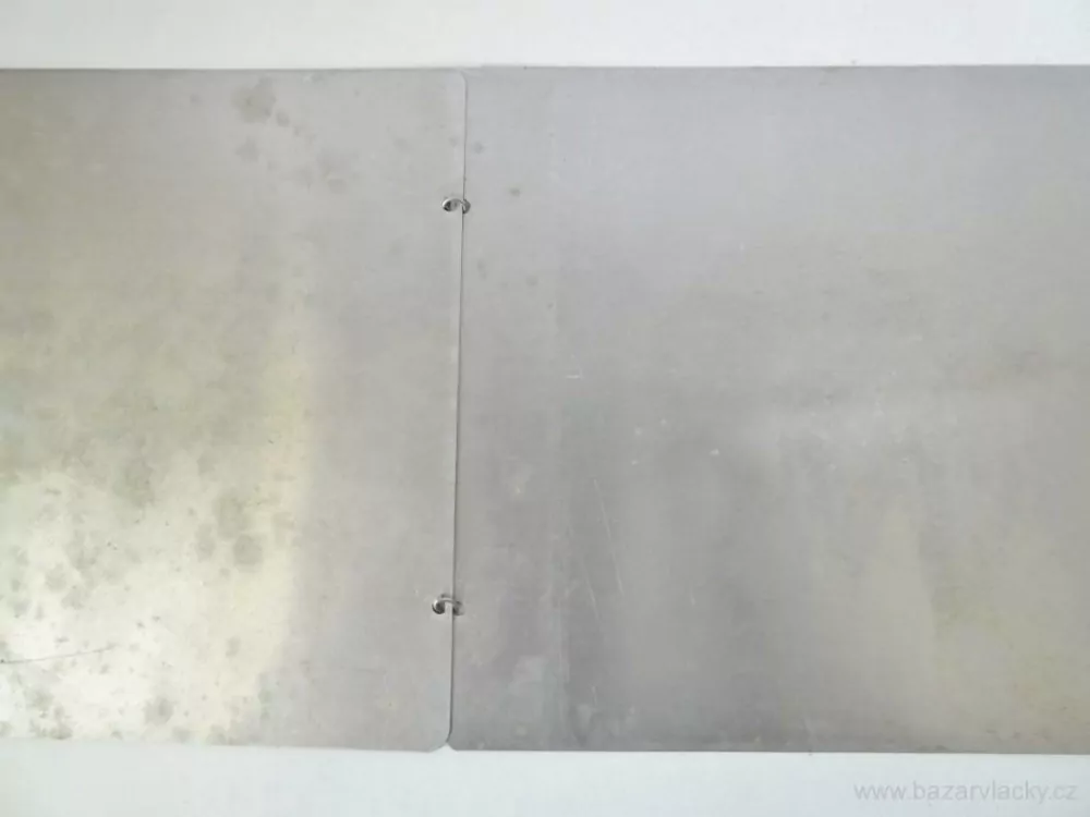 Plech stříbrné barvy 3 ks spojené 60 x 19,5 cm