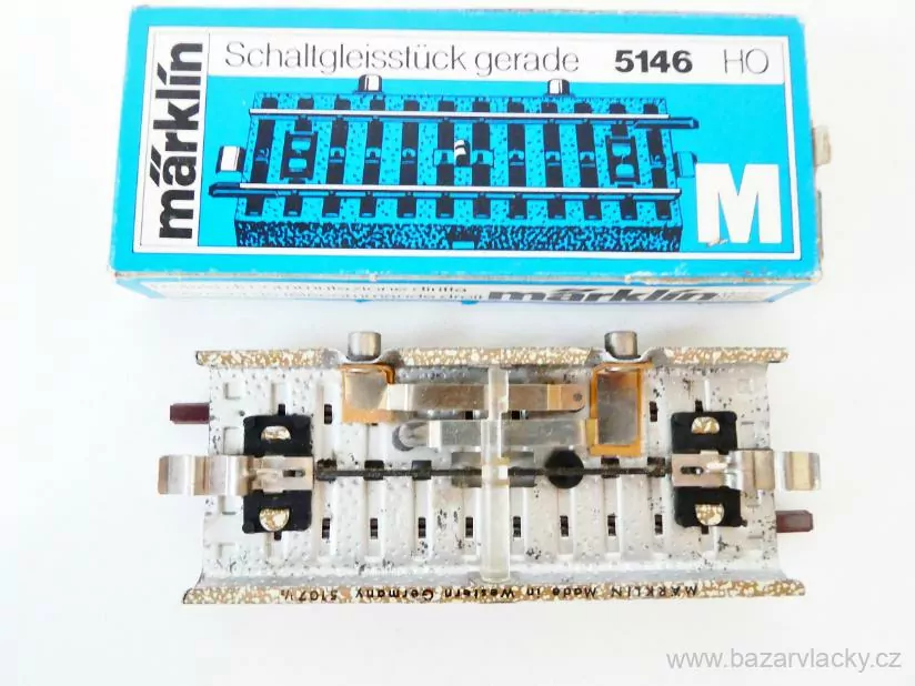 H0 MÄRKLIN 5146 Přepínací kolej rovná (Schaltgleisstück gerade) NOVÁ v krabičce s návodem