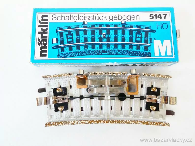 H0 MÄRKLIN 5147 Přepínací kolej oblouková (Schaltgleisstück gerade) NOVÁ v krabičce s návodem
