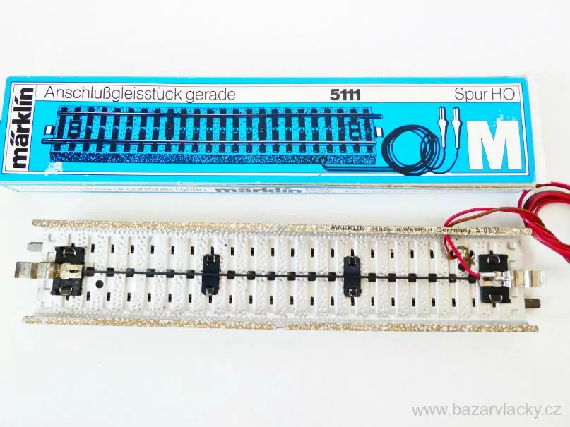 H0 MÄRKLIN 5111 Připojná kolej přímá (Anschlußgleisstück gerade) NOVÁ v krabičce