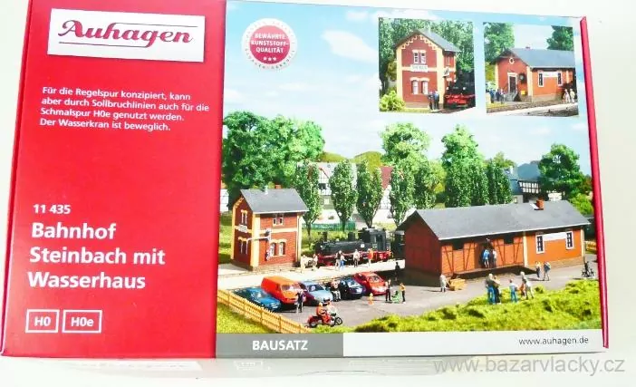 H0 AUHAGEN 11435 Stavebnice - částečně použitá - Dům s vodním jeřábem Steinbach