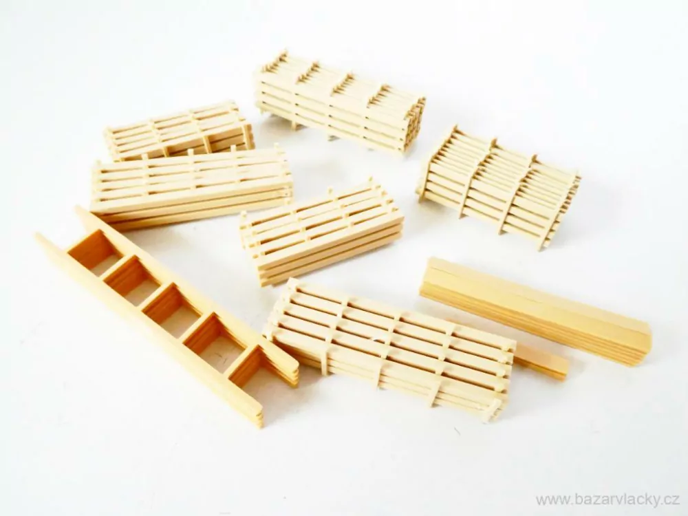 TT/H0 SET 9 ks Dřevo k domku nebo náklad - stavební doplněk