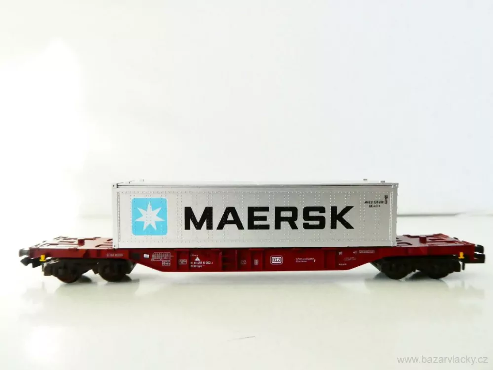 N FLEISCHMANN 8245 K Plošinový vůz 31 80 455 6 002-2 s kontejnerem MAERSK DB TOP STAV NEPOUŽITÝ v krabičce