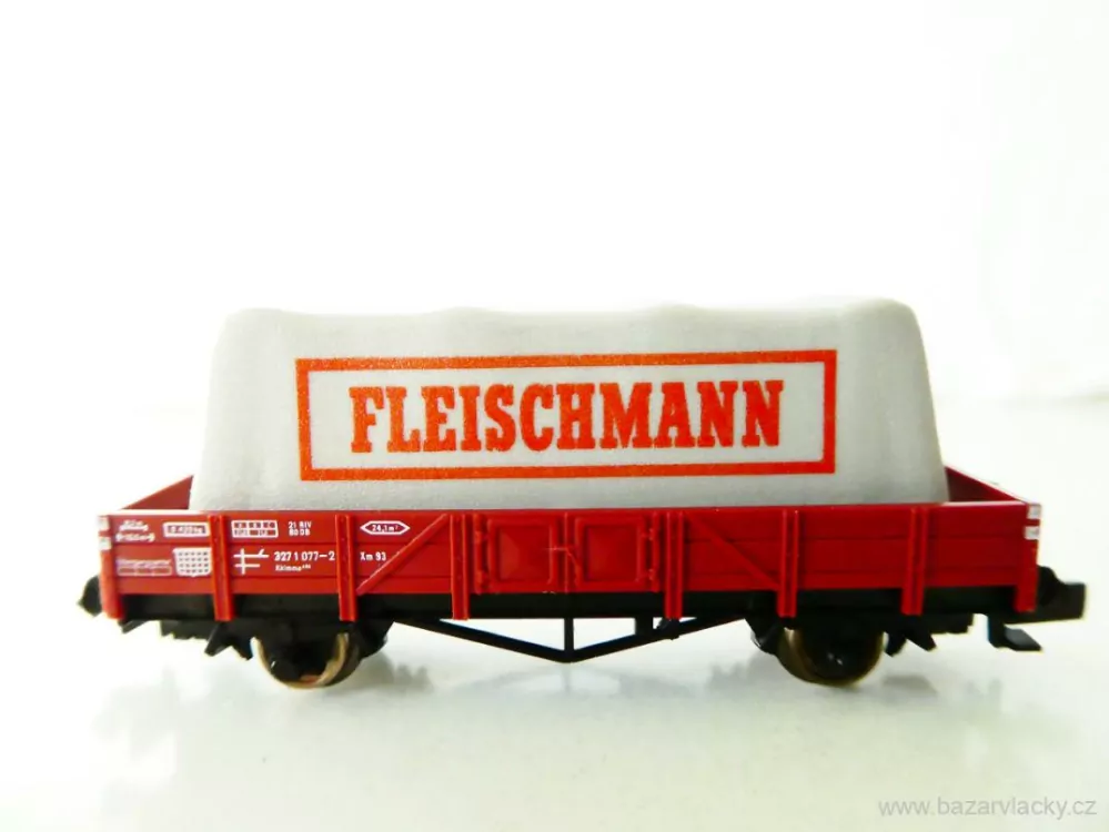 N FLEISCHMANN 8211 Nízkostěnný nákladní vůz 327 1 077-2 s nákladem DB TOP STAV NEPOUŽITÝ v krabičce