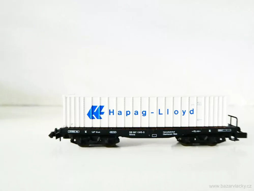 N ARNOLD Plošinový kontejnerový vůz s kontejnerem Hapag-Lloyd 397 1 945-5 DB TOP STAV NEPOUŽITÝ v krabičce
