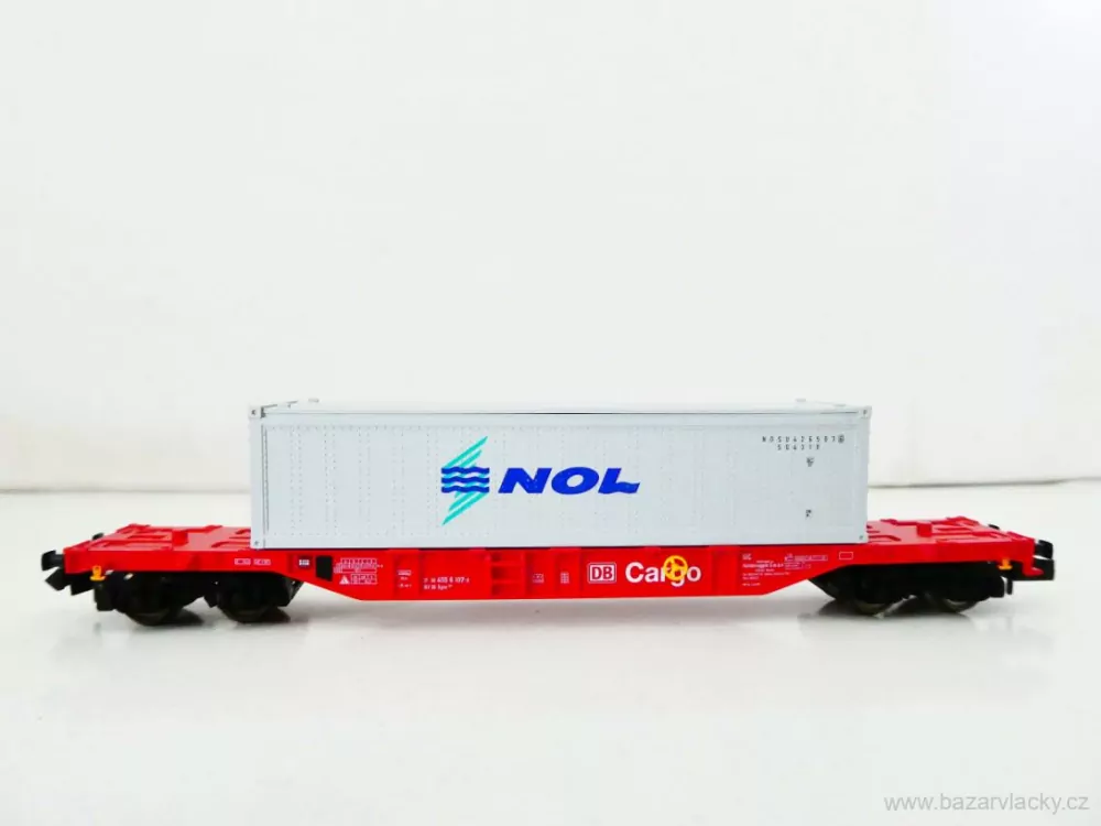 N FLEISCHMANN 8248 K Plošinový kontejnerový vůz Cargo 31 80 455 6 107-9 s kontejnerem NOL DB AG TOP STAV NEPOUŽITÝ v krabičce