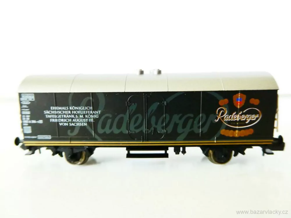 N FLEISCHMANN 8323 K Chladírenský vůz PIVO Radeberger 23 80 082 4 314-5 [P] se stříbrnou střechou DB TOP STAV NEPOUŽITÝ v krabičce 