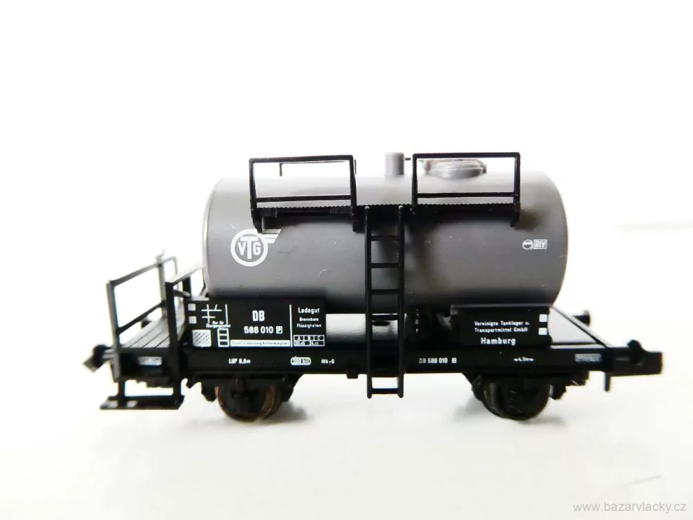 N FLEISCHMANN 8407 Cisternový vůz šedý 588 010 [P] Leasing-Fahrzeug - VTG TOP STAV NEPOUŽITÝ v krabičce