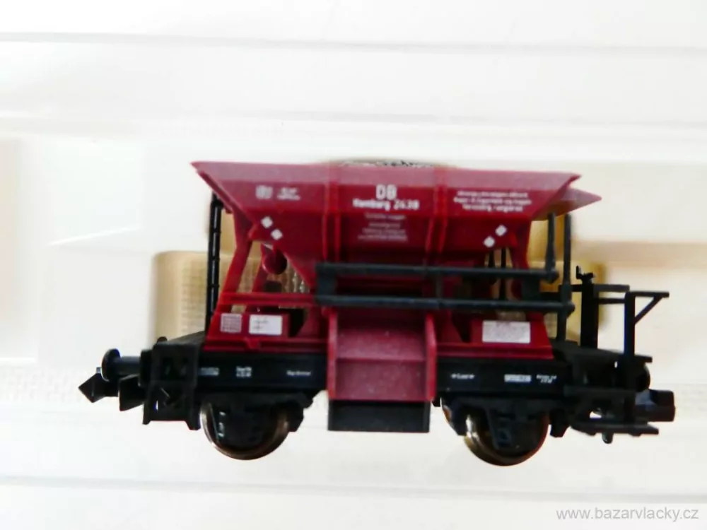 N FLEISCHMANN 84 8228 SET 2x vůz - Samovýsypný štěrkový vůz s nákladem štěrku Schotterwagen 2421 Hamburg, 2438 Hamburg DB TOP STAV NEPOUŽITÉ v krabičce