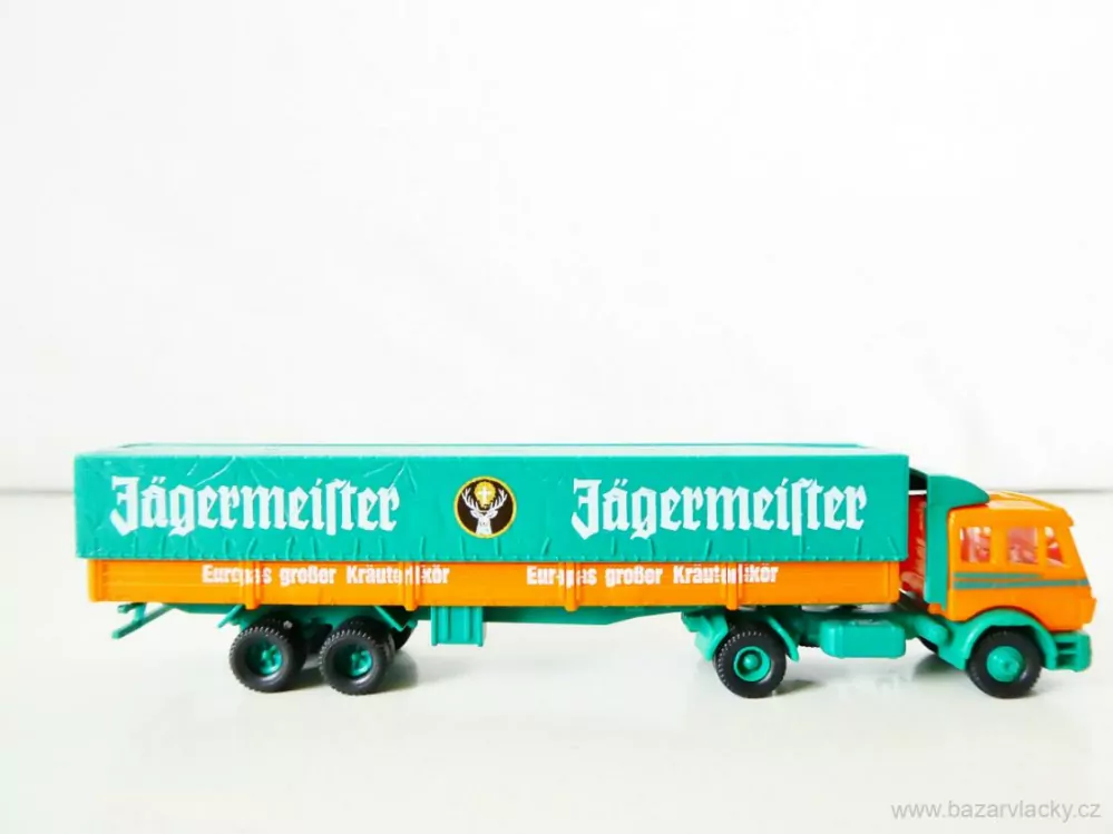 N ROCO 1857 Nákladní automobil VOLVO FH12 s plachtovým návěsem Jägermeister TOP STAV NEPOUŽITÝ v krabičce