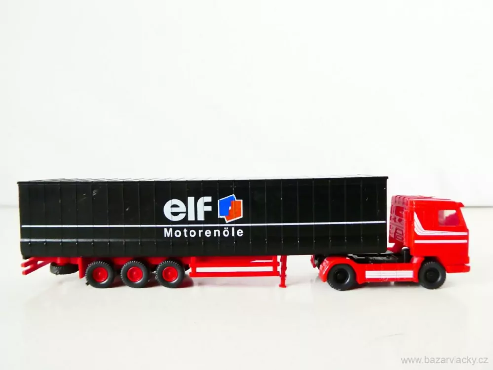 N ROCO 1866 Nákladní automobil SCANIA s plachtovým návěsem Elf Motorenöle TOP STAV NEPOUŽITÝ v krabičce
