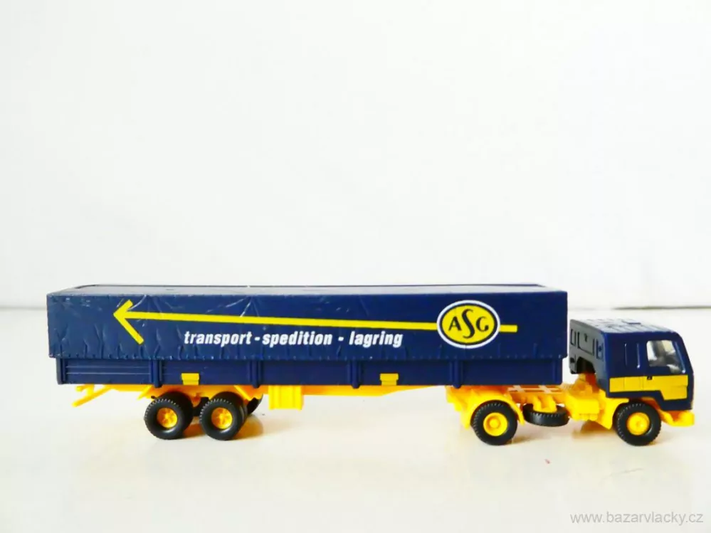N ROCO 1850 Nákladní automobil VOLVO FL10 s plachtovým návěsem ASG transport-spedition-larging TOP STAV NEPOUŽITÝ v krabičce
