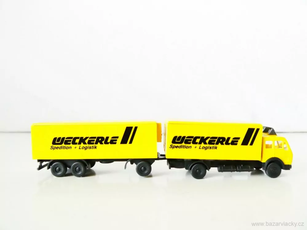 N WIKING 941 02 22 Nákladní chladírenský automobil Mercedes LP 1632 s přívěsem WECKERLE Spedition + Logistik TOP STAV NEPOUŽITÝ v krabičce