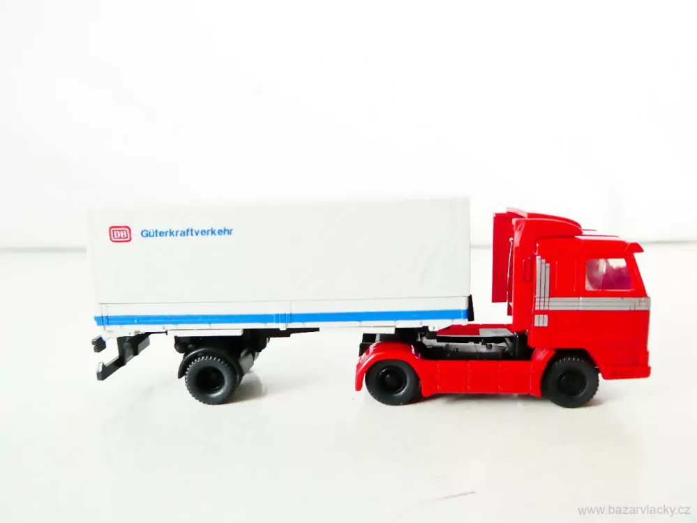 N ROCO 1856 Nákladní automobil SCANIA s plachtovým návěsem DB Güterkfarftverkehr TOP STAV NEPOUŽITÝ v krabičce