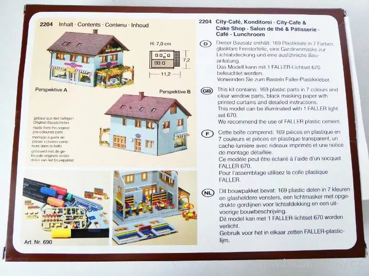 N FALLER 2204 Stavebnice - Městská kavárna a cukrárna - City-Café - Konditorei NOVÁ NEPOUŽITÁ