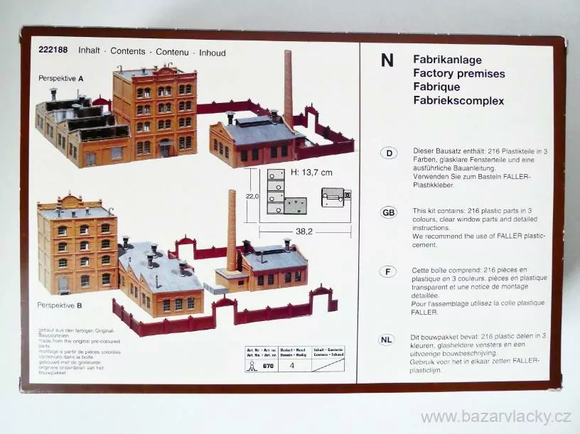 N FALLER 222188 Stavebnice - Fabrika - komplex areál NOVÁ NEPOUŽITÁ