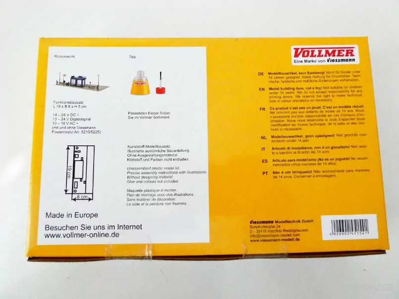 H0 VOLLMER 15454 Stavebnice Autobusová zastávka s LED osvětlením NOVÉ NEPOUŽITÉ v orig. krabici