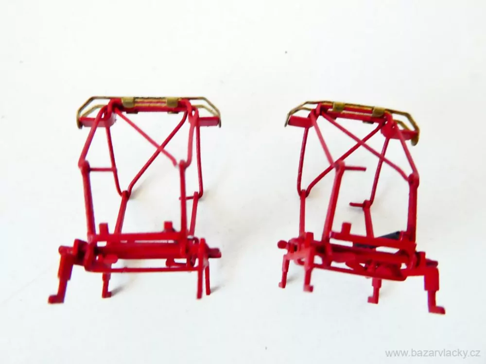 SET 2 ks Náhradní sběrač - pantograf k elektrické lokomotivě červený (2,5 x 1 cm ve složeném stavu)