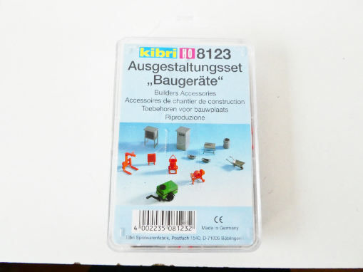  H0 Kibri 8123 - Stavebnice - Stavební stroje a nářadí NOVÁ ORIG. ZABALENÁ