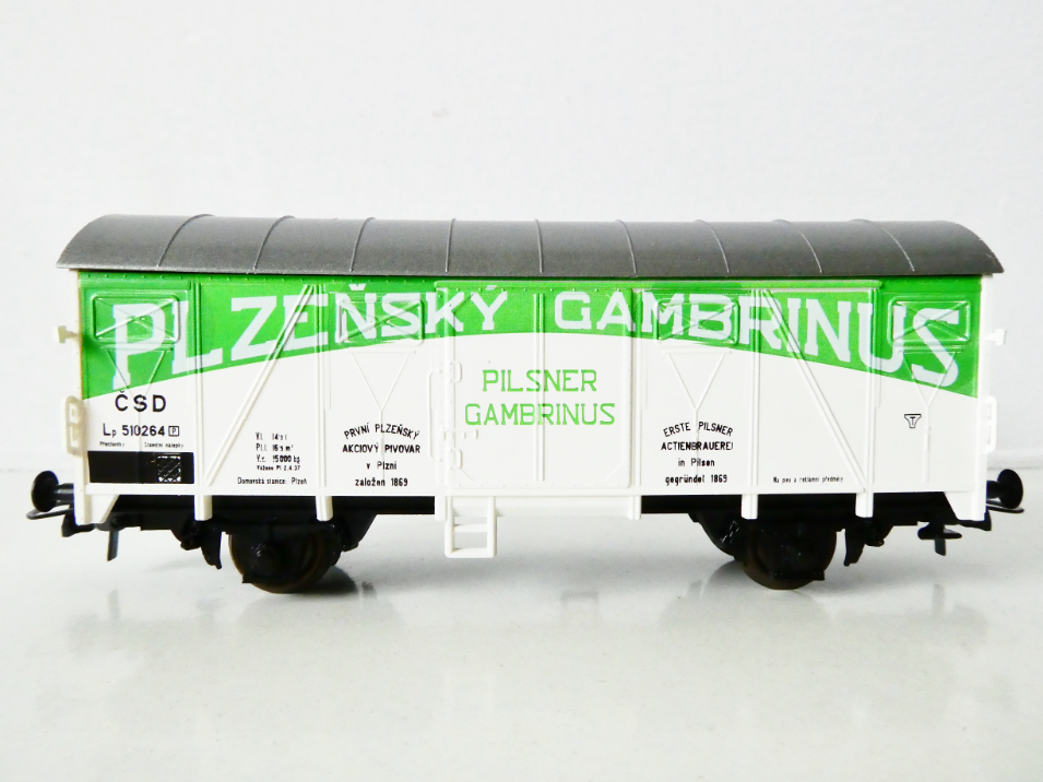 H0 ROCO Pivovarský vůz PLZEŇSKÝ GAMBRINUS PISLNER GAMBRINUS ČSD TOP STAV NEPOUŽITÝ v krabičce
