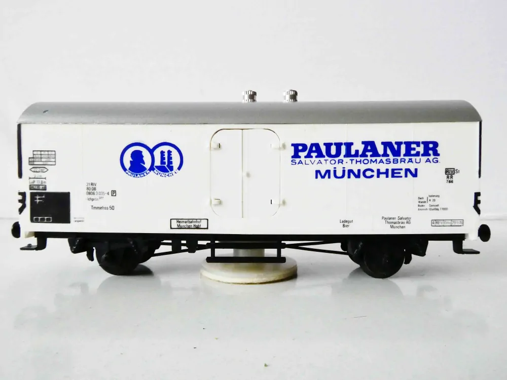 H0 MÄRKLIN Nákladní vůz chladírenský PAULANER MÜNCHEN DB s předělávkou na čištění kolejí