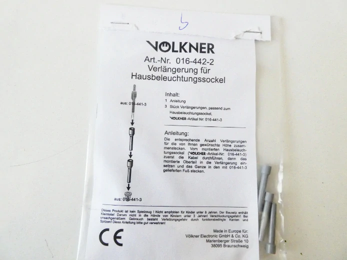 H0/TT VOLKNER CONRAD 016-442-2 Prodloužení pro osvětlení domečků SET 3 ks NOVÉ orig. zabalené