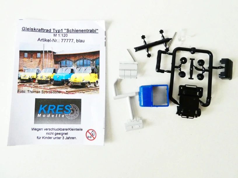 TT KRES Modelle 77777 Stavebnice osobního automobilu Kolejový trabant 1:120 modrý NOVÉ ZABALENÉ