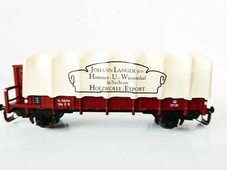 TT TILLIG 14643 Nákladní vůz s brzdařkou budkou a s plachtou "Holzwolle" 25130 K.Sächs.Sts.E.B. TOP STAV NEPOUŽITÝ v orig. krabičce