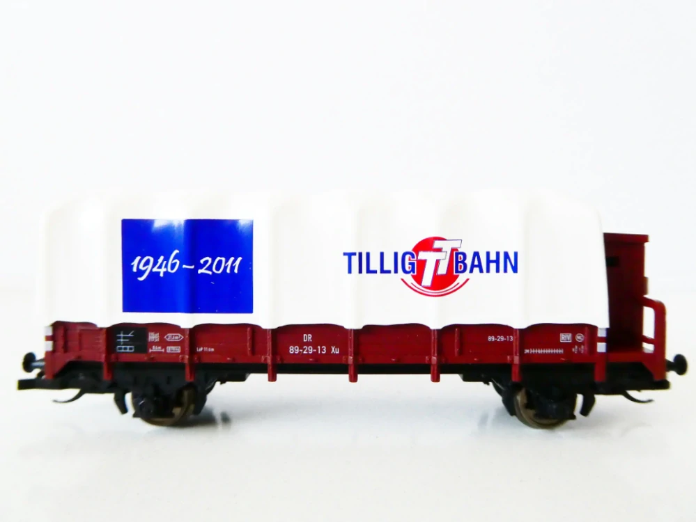 TT TILLIG 501007 Nákladní vůz s brzdařkou budkou a s plachtou 89-29-13 DR - Jubilejní vůz 65 Jahre 1946-2011 TOP STAV NEPOUŽITÝ v orig. krabičce