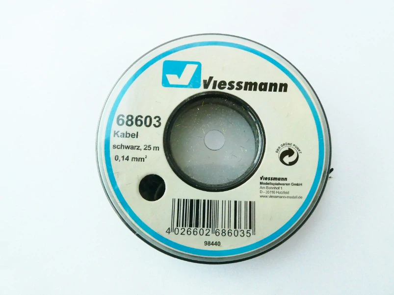 Viessmann 68603 Kabel na cívce černý 0,14 mm2