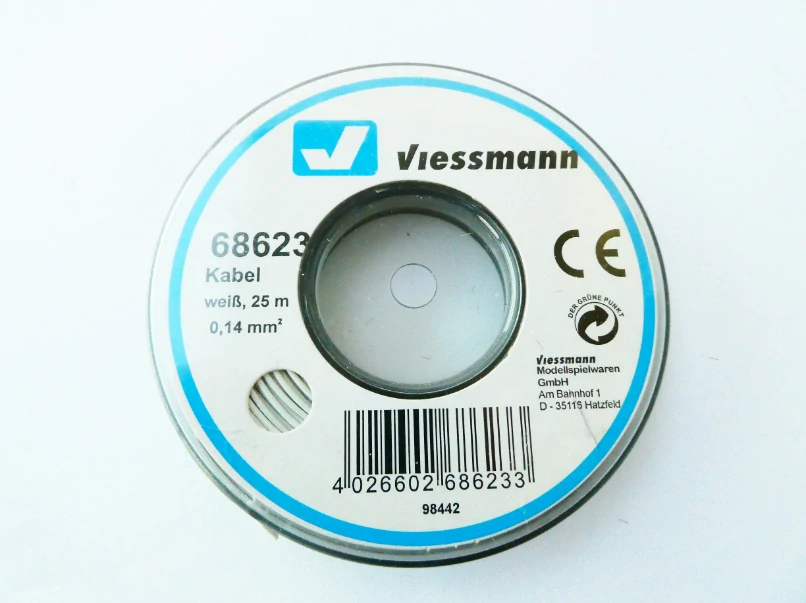 Viessmann 68623 Kabel na cívce bílý 0,14 mm2