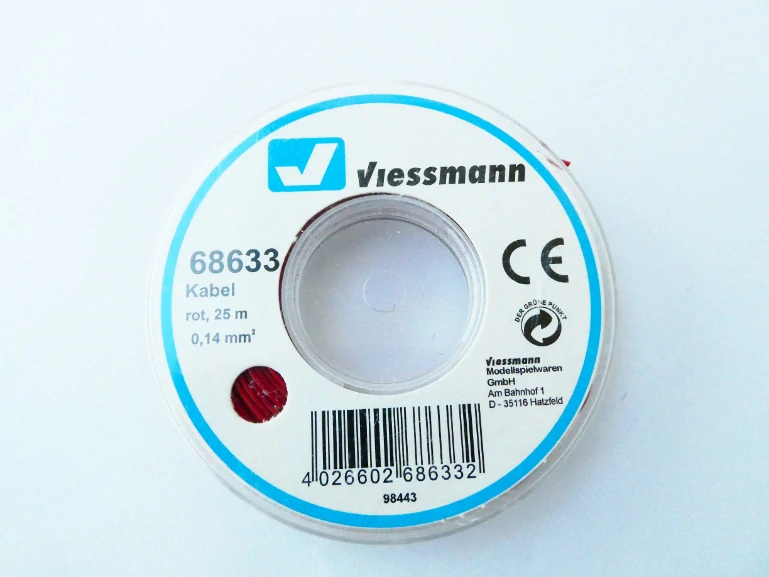 Viessmann 68633 Kabel na cívce červený 0,14 mm2