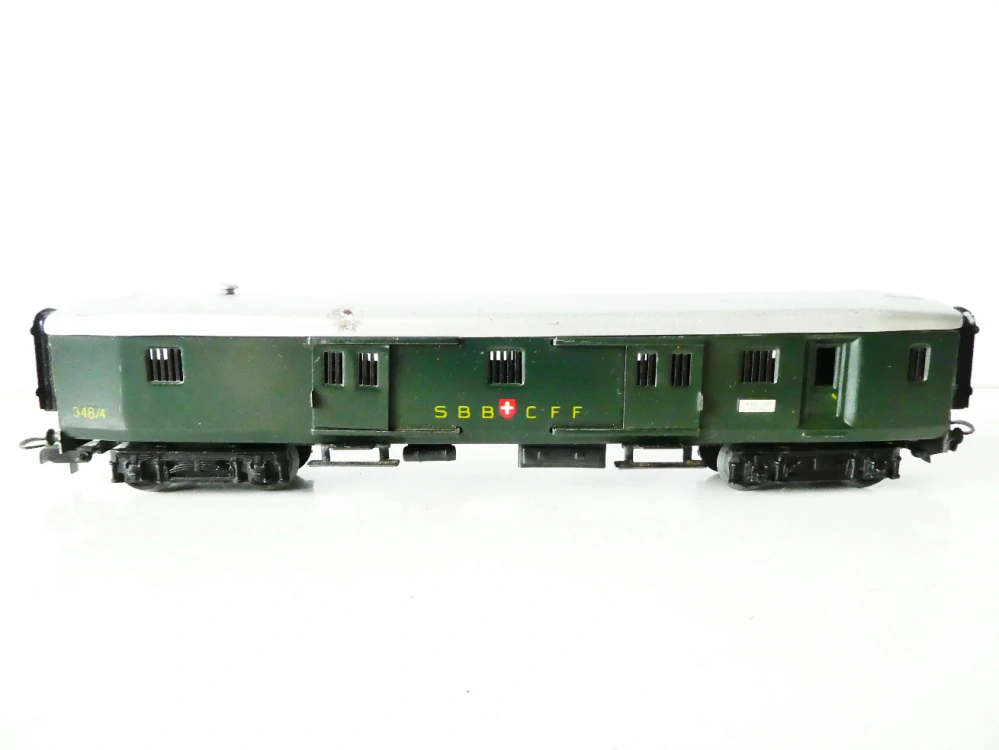 H0 MÄRKLIN Zavazadlový vůz s posuvnými vraty 348/4 SBB KOVOVÝ VŮZ ANTIK