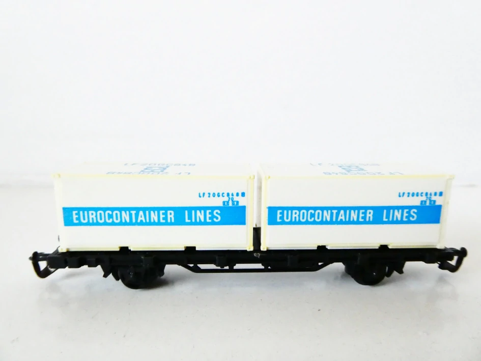 TT BTTB Plošinový vůz s kontejnery EUROCONTAINER LINES TOP STAV NEPOUŽITÝ v krabičce