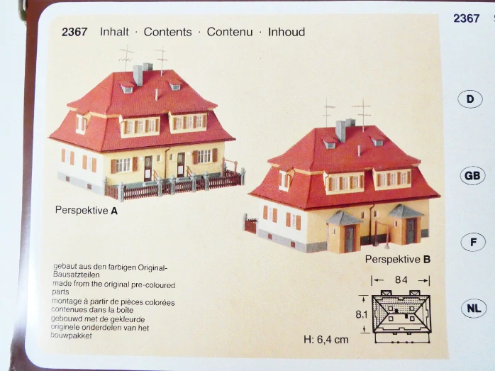 N FALLER 2367 Stavebnice - Dvoudomek se stupňovitou valbovou střechou CLUB MODELL