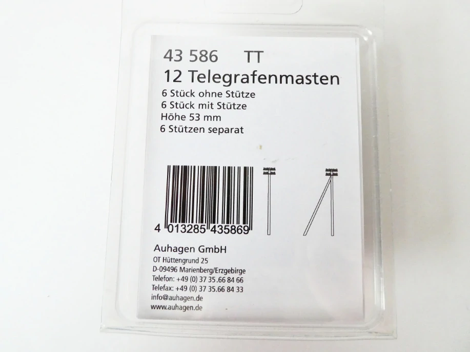 TT Auhagen 43586 Telegrafní sloupy 12 ks NOVÉ NEROZBALENÉ