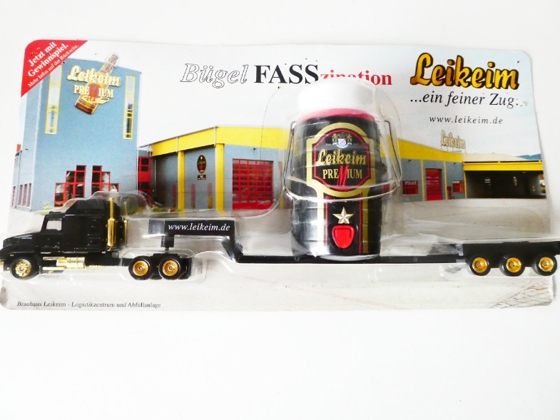 H0 Nákladní automobil s návěsem pivovar Leikem s nákladem velkého sudu s pivem NOVÉ orig. zabalené